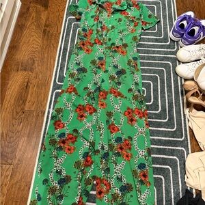 Sandro Green Floral pant suit